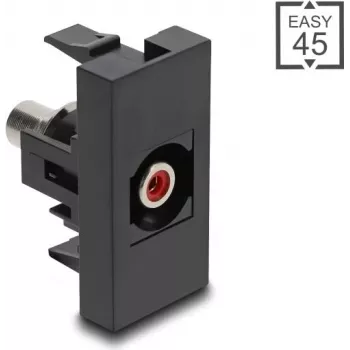DeLOCK Easy 45 modulo presa 2 x RCA nero rosso femmina