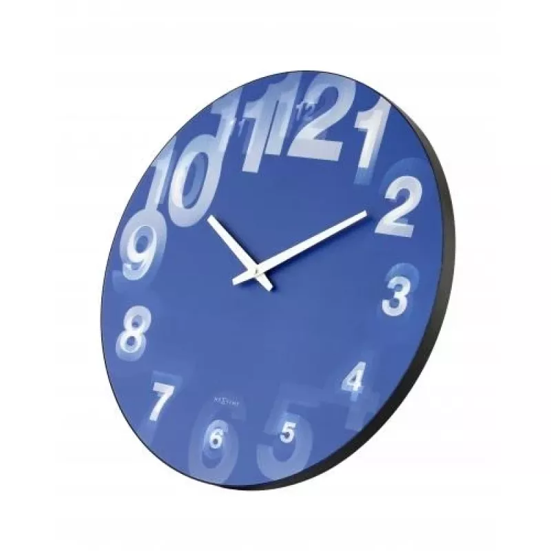 NeXtime orologio 3077bl 3D, Ø39,5 cm, da parete, blu/bianco