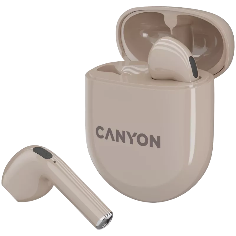 Headset Bluetooth Canyon TWS-6 Gaming Mode/BT 5.3 beige retail (CNS-TWS6BE)
