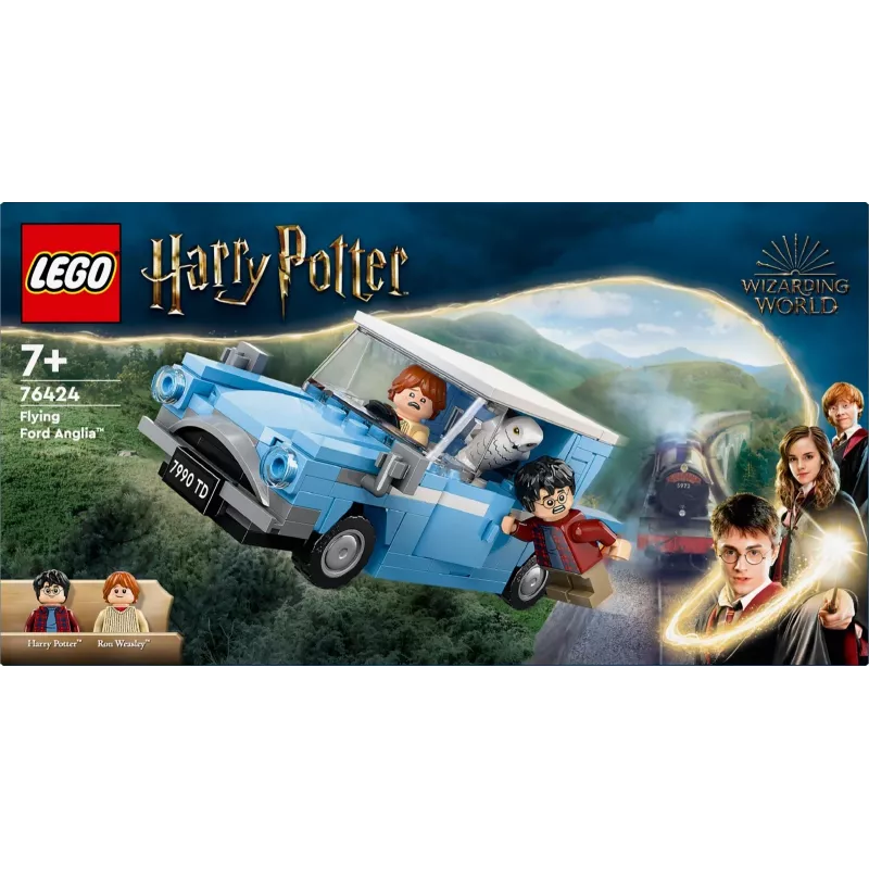 LEGO Harry Potter Ford Anglia volante auto giocattolo per bambini dai 7 anni, ragazzi e ragazze, modello da costruire con minifigure Ron Weasley e Hedwig