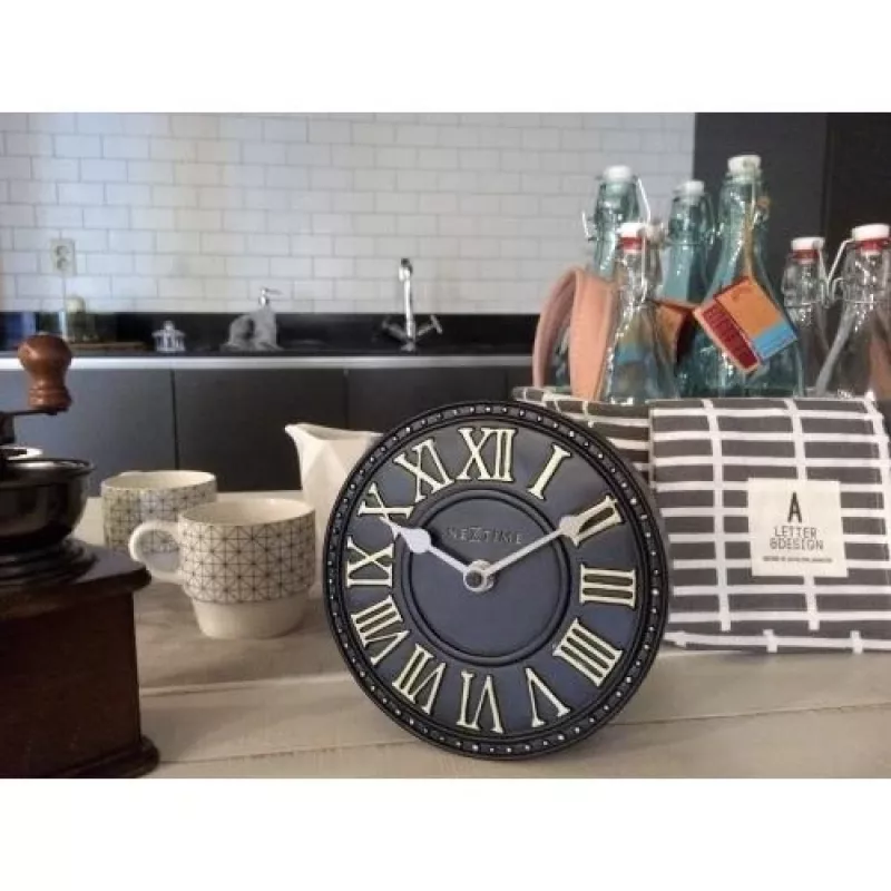 NeXtime orologio 5187zw London Table, Ø16 cm, da parete, nero/bianco