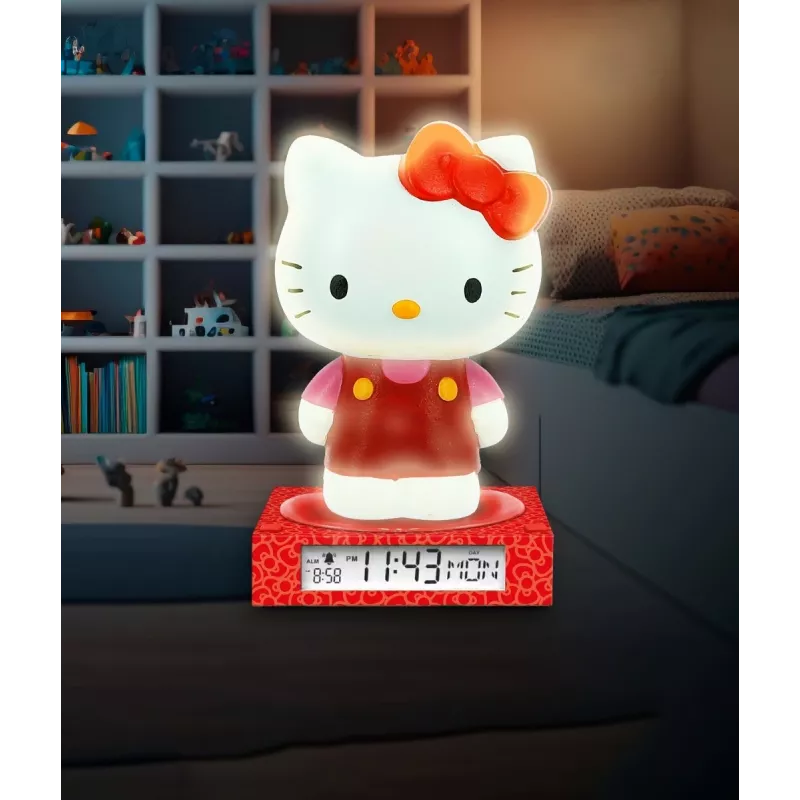 Lampada notturna 3D Kids Euroswan HK50198 con design Hello Kitty e sveglia integrata