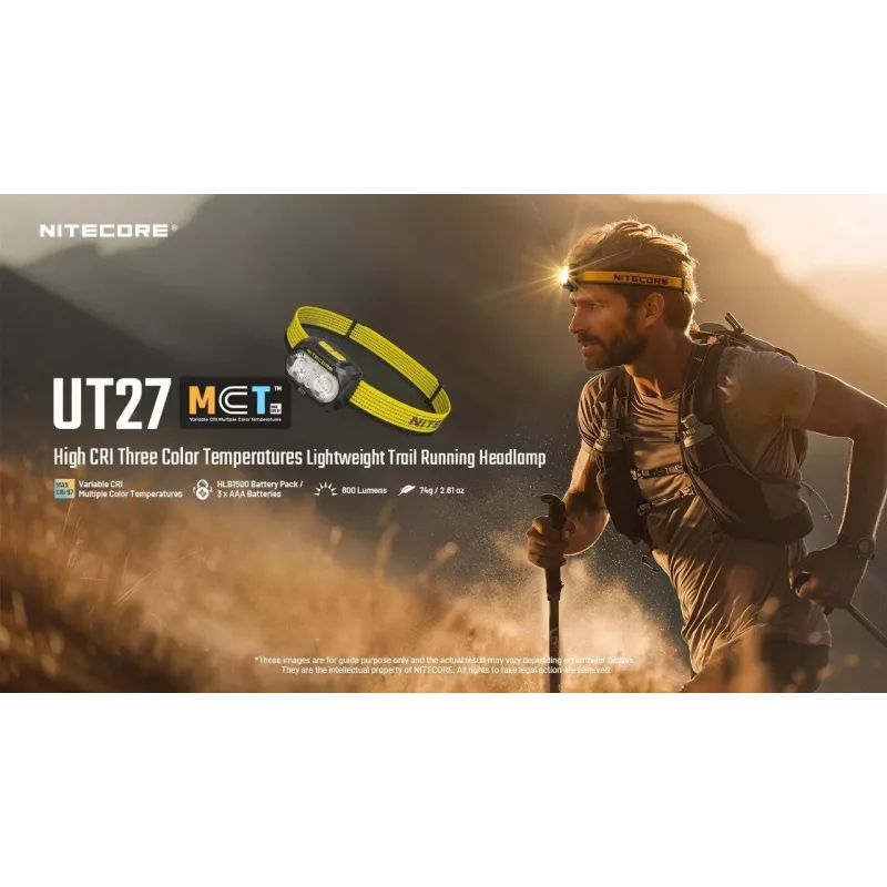 Nitecore UT27 MCT nero, giallo torcia frontale LED