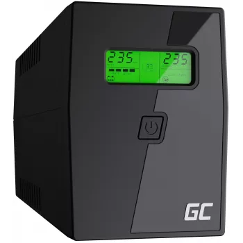 Gruppo di continuità Green Cell UPS02 0,8 kVA (480 W) line-interactive, LCD, 2x prese Type F, USB-B, RJ-45, RJ-11
