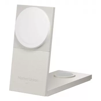 Caricabatterie wireless Native Union Rise 3 in 1 Qi2 — USB, cavo 2 m, grigio chiaro (arenaria)