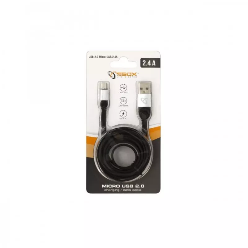 Cavo Sbox USB->Micro USB M/M 1,5 m USB-MICRO-2,4A
