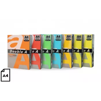 Carta colorata Double A, 80 g, A4, 100 fogli, Rainbow 5, 5 colori