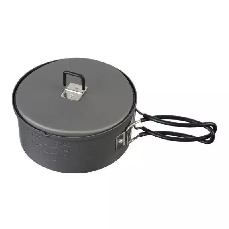 ESBIT PT1100HA Set da cucina da campeggio – pentola in alluminio 1,1 L, Ø14,8 cm, 227 g, nero