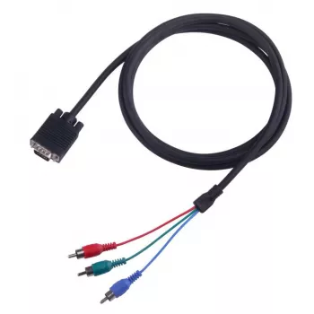 Cavo VGA a 3×RCA SBOX VGA-1022 M/M 2 m, connettore VGA maschio a tre RCA composite, lunghezza 2 metri