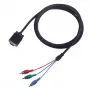 Cavo VGA a 3×RCA SBOX VGA-1022 M/M 2 m, connettore VGA maschio a tre RCA composite, lunghezza 2 metri