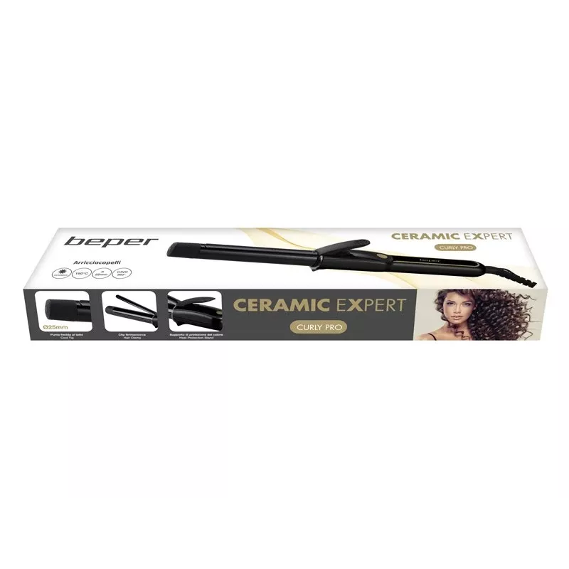 Beper P301PIS001 arricciacapelli, 25 mm, ceramico, 180°C, 35 W, nero