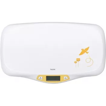Bilancia per neonati Beurer BY80 - bilancia digitale per neonati, 20 kg, 5 g, bianco/giallo