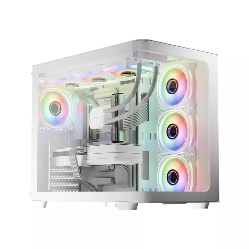 Case Midi-Tower ATX LC-Power Gaming 8001W Pro-Storm Light, bianco (LC-8001W-ON)
