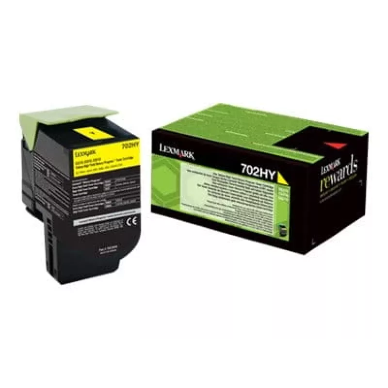 Toner Lexmark Cartridge 702HY giallo 70C2HY0 3000 pagine