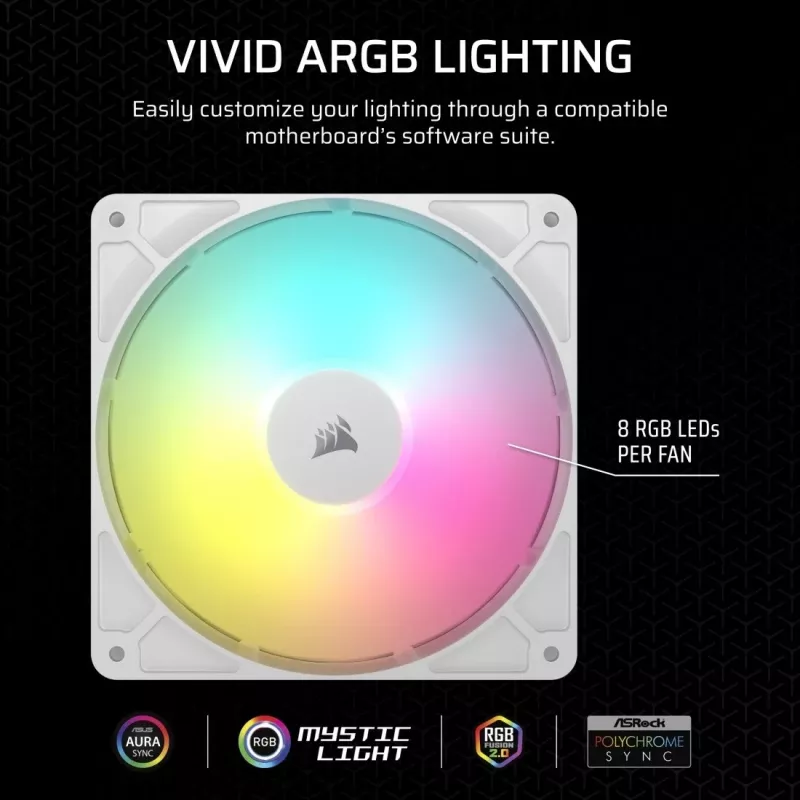 Ventola Corsair RS140 ARGB 14 cm bianco 330-1700 giri/min