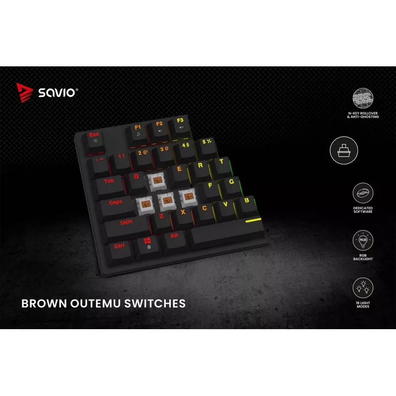 Savio tastiera meccanica RGB Tempest X2 Outemu Brown