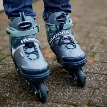 Pattini in linea HUDORA Leon 2.0, misura regolabile 29–32, blu/grigio