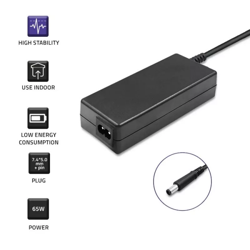 Qoltec 51519 (7,4 x 5,0 mm + Pin) 65 W 3,34 A 19,5 V caricabatterie AC per notebook Dell