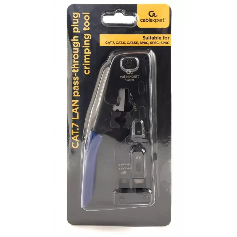 Pinza crimpatrice GEMBIRD T-WC-06 per connettori RJ45, RJ12 e RJ11