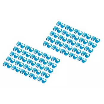 DIGITUS - Clip per cavi con codifica colori - per cavi patch - blu (confezione da 100) (A-CC-B)