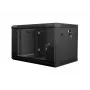 Lanberg WF01-6406-10B armadio rack da parete da 19 pollici, 6U, 600x450x368 mm, porta in vetro, 60 kg, nero