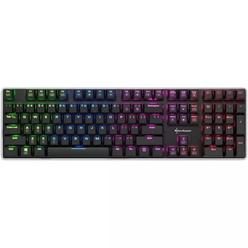 PureWriter RGB, tastiera da gaming nera, layout FR, Kailh Choc Low Profile Blue