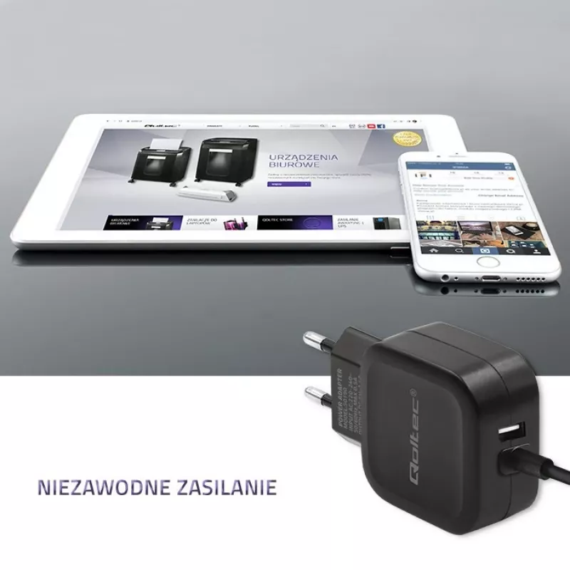 Qoltec 50190 caricabatterie per dispositivi mobili, cellulare, tablet, telefono, universale