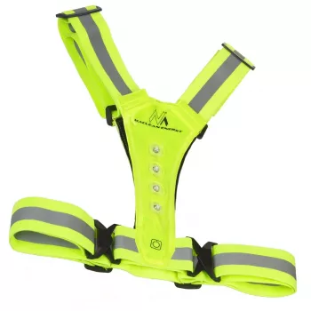Gilet riflettente LED di sicurezza MACLEAN MCE425 – visibilità a 360°, taglia regolabile