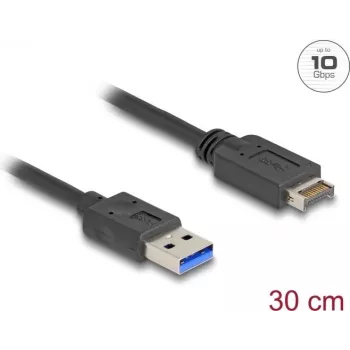 Cavo USB DeLOCK 10 Gbit/s Type-E Key A 20 pin connettore maschio su connettore maschio Type-A 30 cm