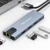 Hub USB-C QOLTEC 53795 5-in-1 con 100W PD, 2×USB-A, HDMI 4K, RJ45