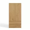 Topeshop SZAFA MALWA ART armadio camera da letto 5 ripiani 2 ante rovere