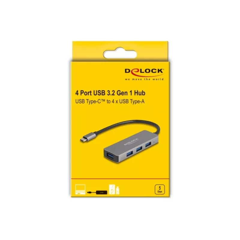 Hub USB DeLOCK 63173 Type-C 5000 Mbit/s nero