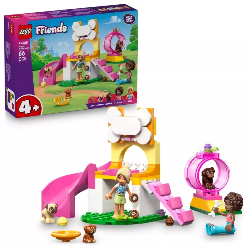 Giocattolo da costruzione LEGO Friends Parco giochi per cuccioli set 42665, 66 pezzi, 2 minifigure, età 4+