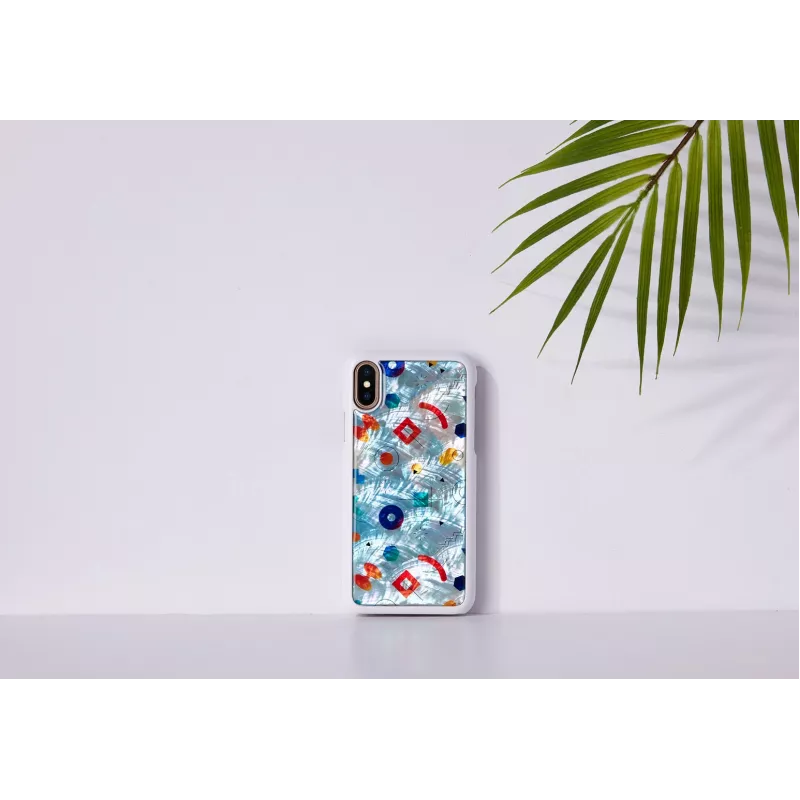Custodia smartphone iKins per iPhone XS / iPhone X S – bianco poppin rock cover posteriore protettiva