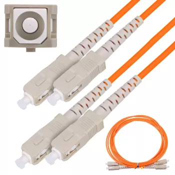 Cavo in fibra ottica Extralink EX.3692 — FTTH OM2 SC‑SC, 1 m, full duplex, rosso