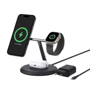 Caricabatterie Belkin WIZ023VFBK per interni USB wireless per cuffie smartphone smartwatch nero