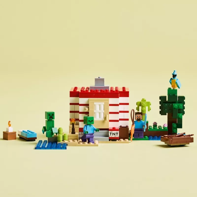 LEGO Minecraft set 21275 casa nella giungla TNT giocattolo da costruzione, 287 pezzi, 2 minifigure, da 8 anni