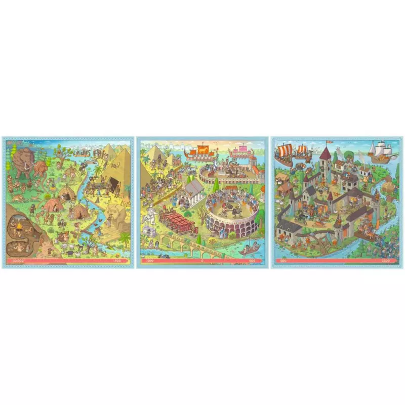 Puzzle UP Storia - Preistoria, Antica Roma, Medioevo 100, 121 e 144 pezzi