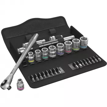 Wera 8100 SB 7 - set di chiavi a bussola - nero - cromo - CE - impugnatura a cricchetto - 1 pezzo - 3/8