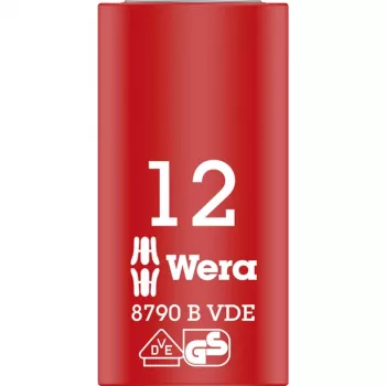Inserti a bussola Zyklop VDE, 12mm, 3/8 rosso/giallo, isolato fino a 1.000 Volt