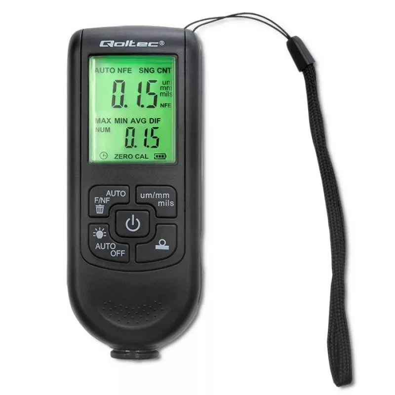Misuratore di spessore della vernice Qoltec con display LCD | 0~2000 µm