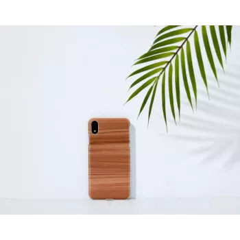 Custodia per smartphone MAN & WOOD per iPhone XR, cappuccino white