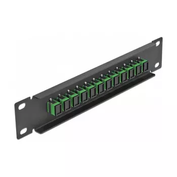 Patch panel fibra ottica DeLOCK 10 pollici 12 porte SC simplex verde 1U nero