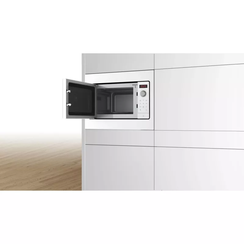 Microonde da incasso solo Bosch BFL523MW3, 800 W, 20 L, bianco, touch e manopola