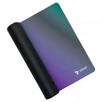 Tappetino per mouse gaming SAVIO Super Speed L Prism Edition — 700×300×3 mm, viola, bordi cuciti, base antiscivolo