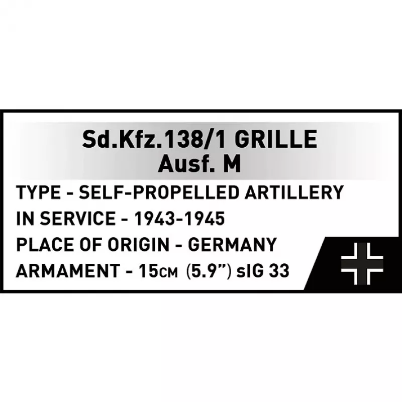 Kit di costruzione Cobi SD.KFZ.138/1 Grille, 720 pezzi, modello da esposizione
