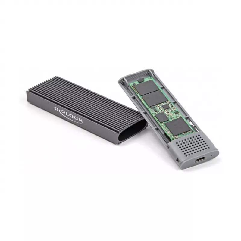 Case per SSD DeLOCK esterno USB Type-C combo per M.2 NVMe PCIe o SATA SSD senza attrezzi