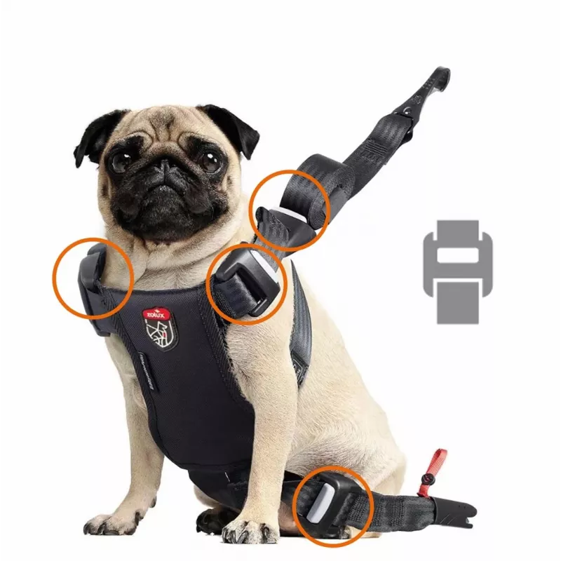 Pettorina per cani ZOLUX TRAVEL SAFE S — taglia S, nero