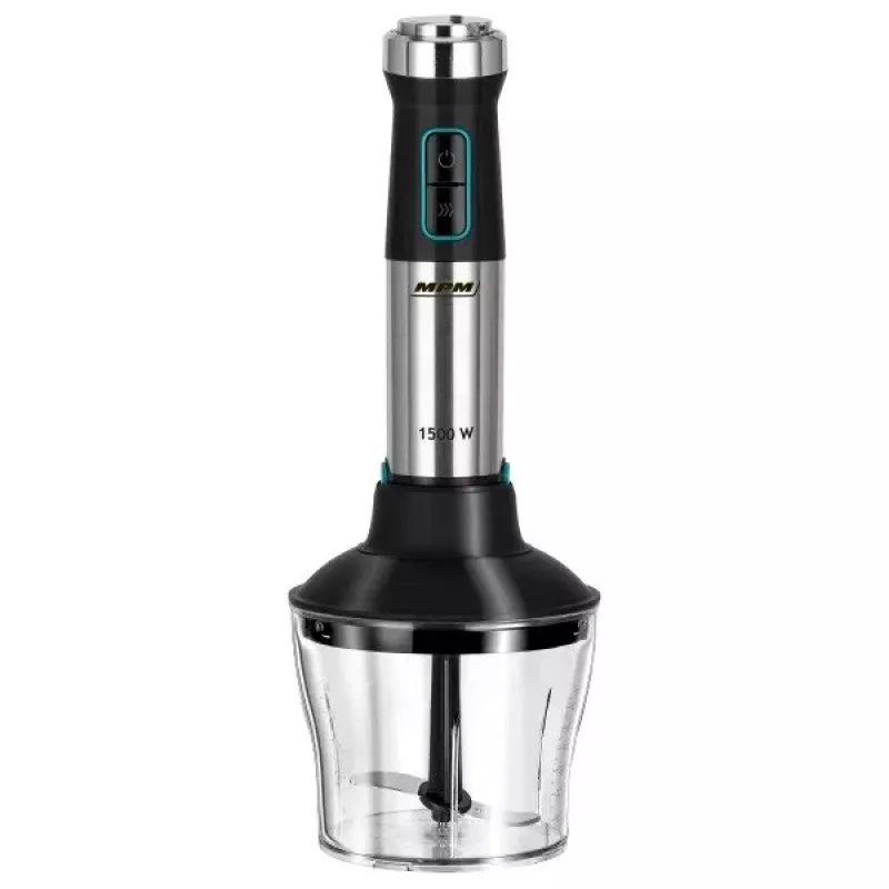 Frullatore a immersione MPM MBL-42M — 1500 W, corpo in acciaio inox, velocità variabile, turbo, accessori