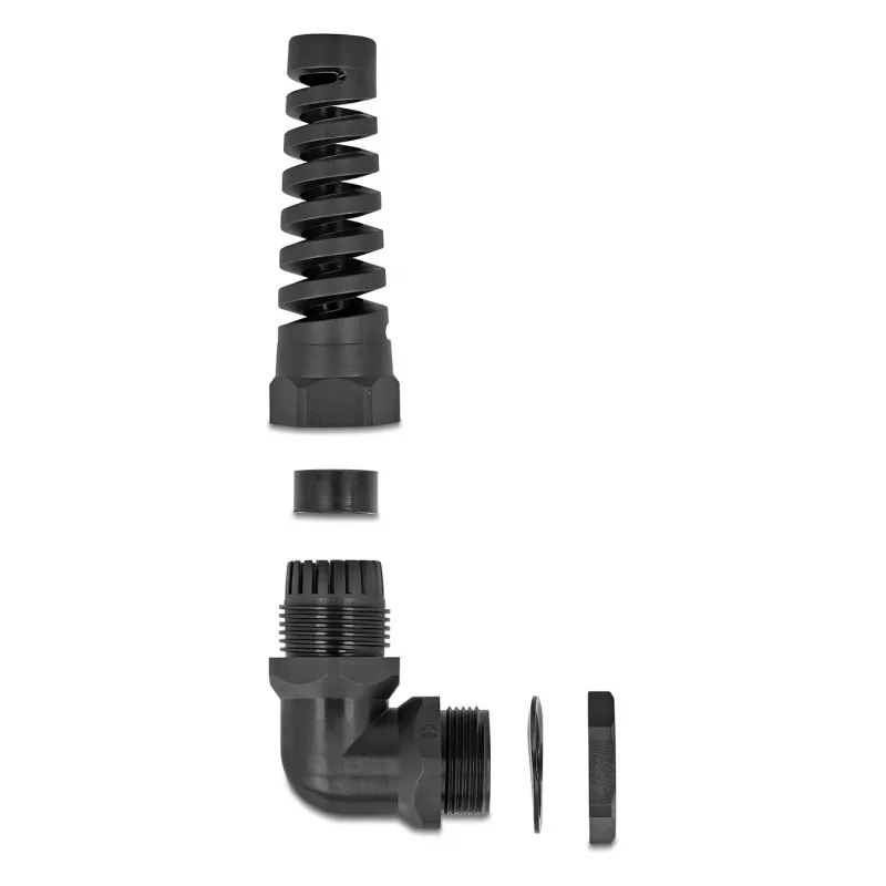 Pressacavo DeLOCK 90° angolare PG21 nero con scarico di trazione